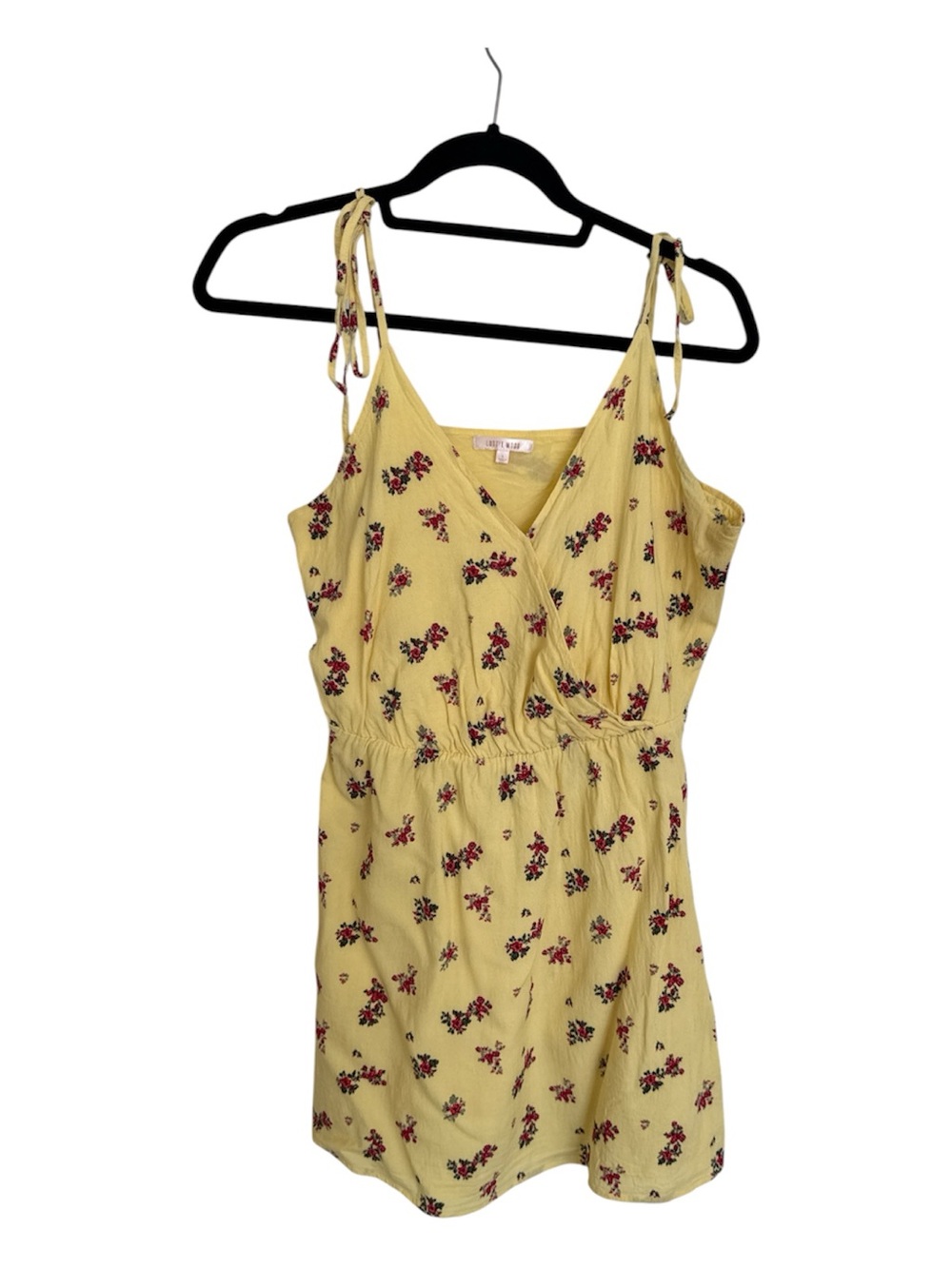 Yellow Floral Tie-Shoulder Sundress